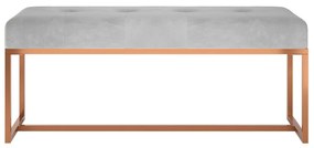 szürke bársony pad 110 x 36 x 45 cm