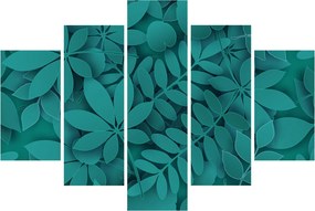 Kép - Türkiz levelek (150x105 cm)