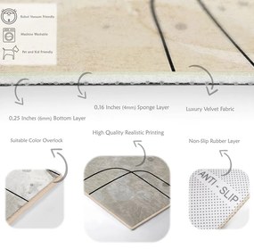 Szürke-krémszínű mosható futószőnyeg 80x200 cm Simple Lines – Mila Home