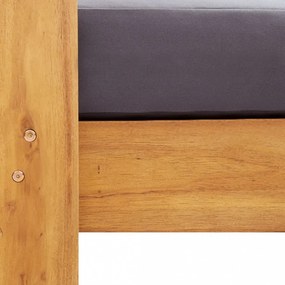 szürke tömör akácfa kerti kanapépad párnákkal 140 cm