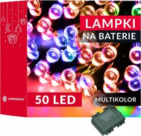 Karácsonyfa Lámpa Kültéri/beltéri 5m 50 Led Távirányító 8 Funkció Multikolor IP44