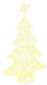 vidaXL Karácsonyfa 100 LED-del Meleg fehér 120 cm Akril