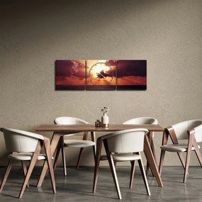 A nap képe a felhők mögött (órával) (90x30 cm)