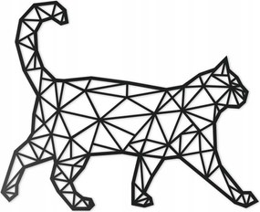 Macska Geometrikus fali dekoráció kép 30cm 3D