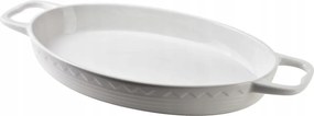 Porcelán sütőedény fogantyúkkal, fehér