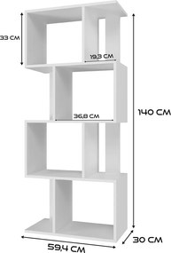 Fiesta 4P nyitott álló polc, tároló, fehér