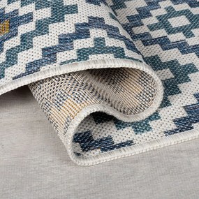 Sárga-kék kültéri-beltéri szőnyeg 160x230 cm Zia Trellis – Flair Rugs