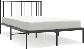 vidaXL fekete fém ágykeret fejtámlával 120 x 200 cm