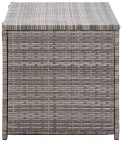 szürke polyrattan kerti tárolóláda 100 x 50 x 50 cm