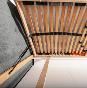 Aria kárpitozott ágy + rácsos rács + matrac EMI