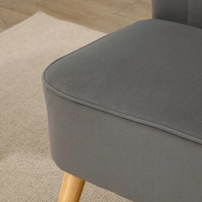 HOMCOM Kanapé Retro Design 2 Személyes kanapé, fa lábak, sötétszürke