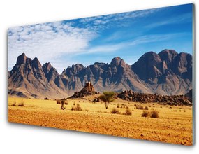 Fali üvegkép Desert Hegyi táj 125x50 cm