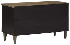 fekete tömör mangófa TV-szekrény 80 x 33 x 46 cm