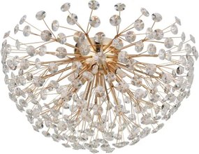 Globo 64135D1 Mennyezeti lámpa, fém arany színű, átlátszó K9 kristályok, ø: 600mm, M: 325mm, izzókkal/10676/: 6x G9 LED 3.5W 230V, 350lm forrás, 350lm kimenet, 3000K