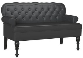 vidaXL Chesterfield Pad Fekete 119.5 x 64.5 x 75 cm Műbőr