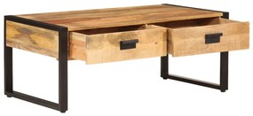 tömör mangófa és vas dohányzóasztal 100 x 54 x 40 cm