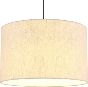 Globo 31540108 Függesztett lámpa, fém fekete,króm, krém színű vászon, fekete PVC kábel, magassága állítható 86–180 cm között, ø: 350mm, M: 1800mm, tartozék: LED 8W 230V, 1000lm forrás, 450lm kimenet, 3000K