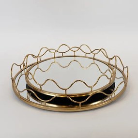 KÉSZLET 2x Dekoratív tálca átm. 39/30,5 cm