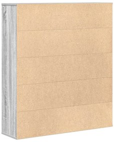 szürke sonoma színű szerelt fa könyvespolc 89x24x101,5 cm