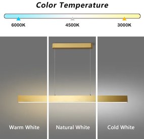 Brilagi - LED csillár SLEEKLINE LED/40W/230V 3000/4500/6000K arany