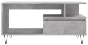 Betonszürke szerelt fa dohányzóasztal 90x49x45 cm