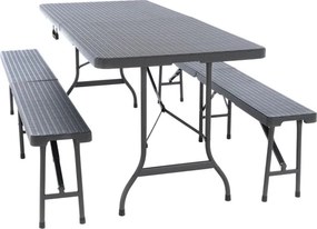 GARTHEN Kerti összecsukható bútor készlet antracit