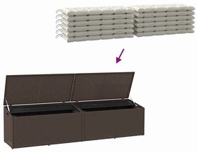 barna polyrattan kerti tárolóláda 220x50x58 cm