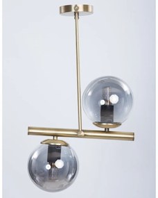 Szürke-aranyszínű mennyezeti lámpa üveg búrával ø 15 cm Libra – Squid Lighting