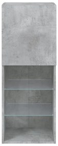 betonszürke TV-szekrény LED lámpákkal 40,5 x 30 x 102 cm