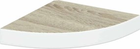 vidaXL tölgyszínű és fehér MDF fali sarokpolc 25 x 25 x 3,8 cm