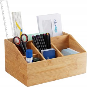 Bambusz asztali rendszerező 6 rekesszel