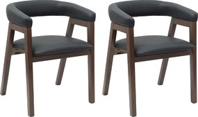 vidaXL Étkező Székek 2 pcs Világos Barna 54 x 57 x 73 cm Tömör Gumi Fa