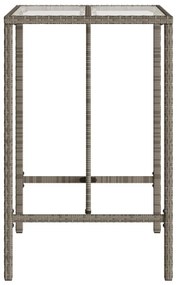 szürke polyrattan kültéri bárasztal 70 x 70 x 110 cm