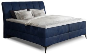 Franciaágy Boxspring 180 cm Alberto (sötétkék) (matracokkal). 1027394