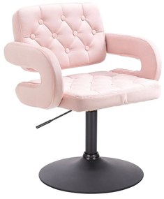 HR8403N Púderrózsaszín modern velúr szék fekete lábbal