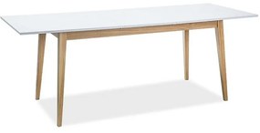 Cesar étkezőasztal 120 x 68 cm, fehér / tölgy