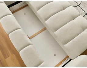 Bézs kinyitható-tárolóhelyes kanapé 251 cm Fuji – Bobochic Paris