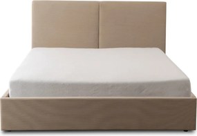 Ágy 180x200 cm méretben, ágyneműtartóval, bézs színben, kordbársony kárpittal MARSYLIA