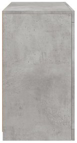 betonszürke tálalószekrény LED-világítással 60,5 x 37 x 67 cm
