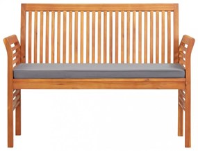 kétszemélyes tömör akácfa kerti pad párnával 120 cm