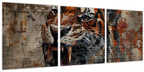 Kép - Téglatigris (órával) (90x30 cm)