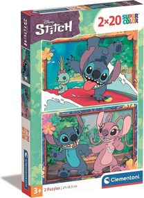 Disney Lilo és Stitch, A csillagkutya Angel 2x20 db-os puzzle Clementoni