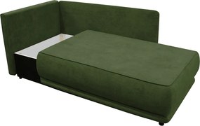 Kihúzható kanapé, zöld, balos, LIAMI