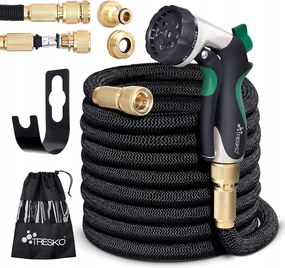 Kerti Tömlő 7,5 m Prémium fém szerelvények fekete tresko