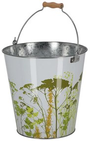 Mezei virág mintás cink vödör, 10,75 literes