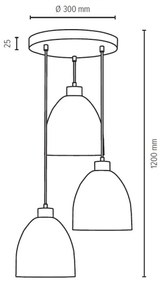 Spot-Light 1450376 - AURA 3xE27/60W/230V függeszték kábellel