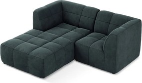 Kék bársony sarokkanapé (bal oldali-heverő résszel) Aloha – Makamii