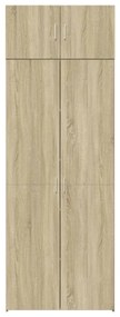sonoma tölgy színű szerelt fa tárolószekrény 80 x 42,5 x 225 cm