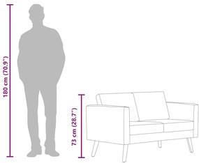 2-személyes szürkésbarna szövetkanapé