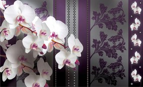 Fotótapéta Orchideák rózsák lila finom elegancia 416x254 +ragasztó